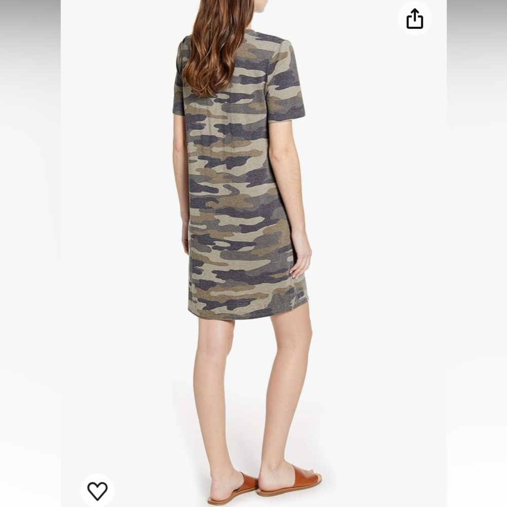 Lucky Brand Women's Short Sleeve Crew Neck Camo Summer Tee Shirt Dress - Picture 4 of 14